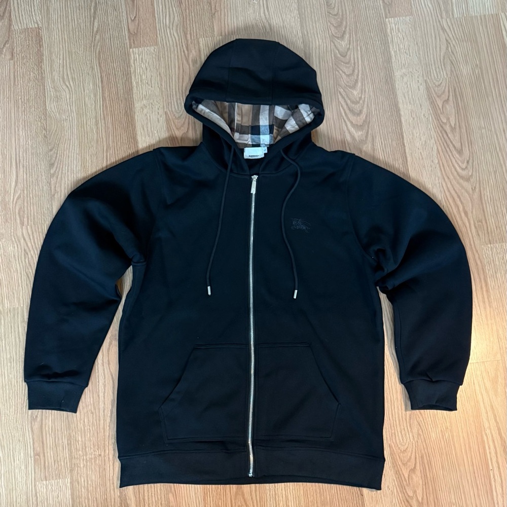 Burberry Black Zip-Up Hoodie